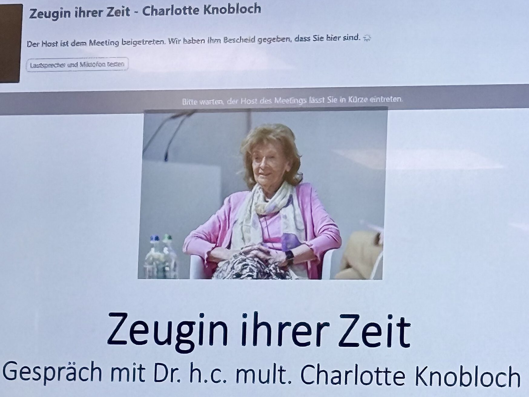 Du betrachtest gerade Digitaler Zeitzeugenbesuch mit Dr. h.c. Charlotte Knobloch